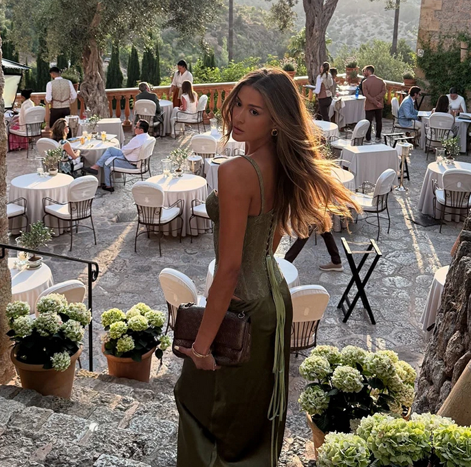 Gonna Lunga Jacquard a Vita Alta – Verde